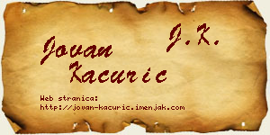 Jovan Kaćurić vizit kartica